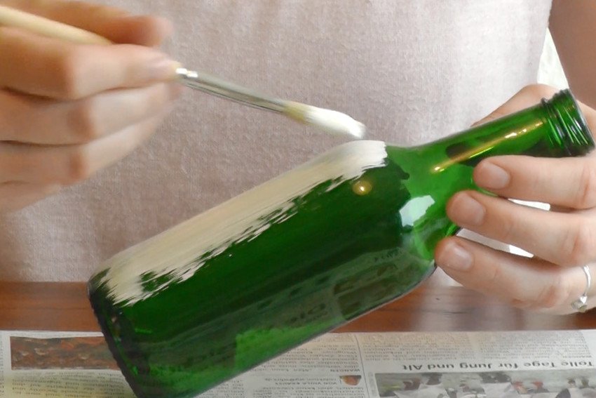 1. The ingredients: waste glass, paint and imagination!