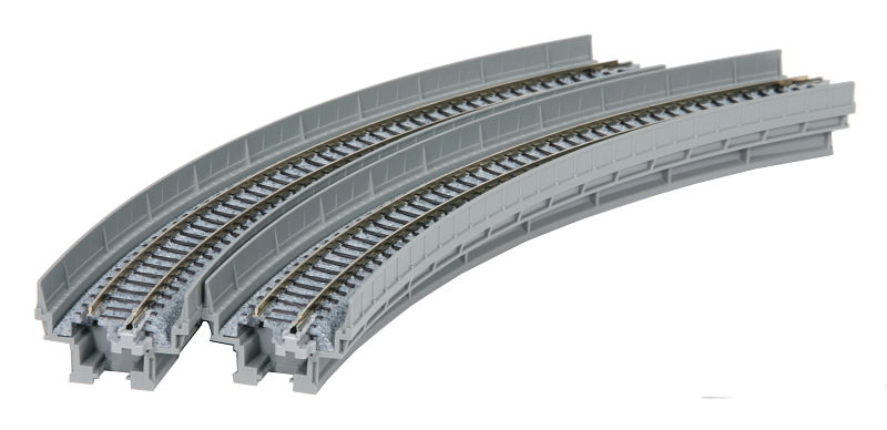 Viadukt-NBS mit Gleis gebogen Viadukt NBS mit Gleis, gebogen 1-gleisig R282-45