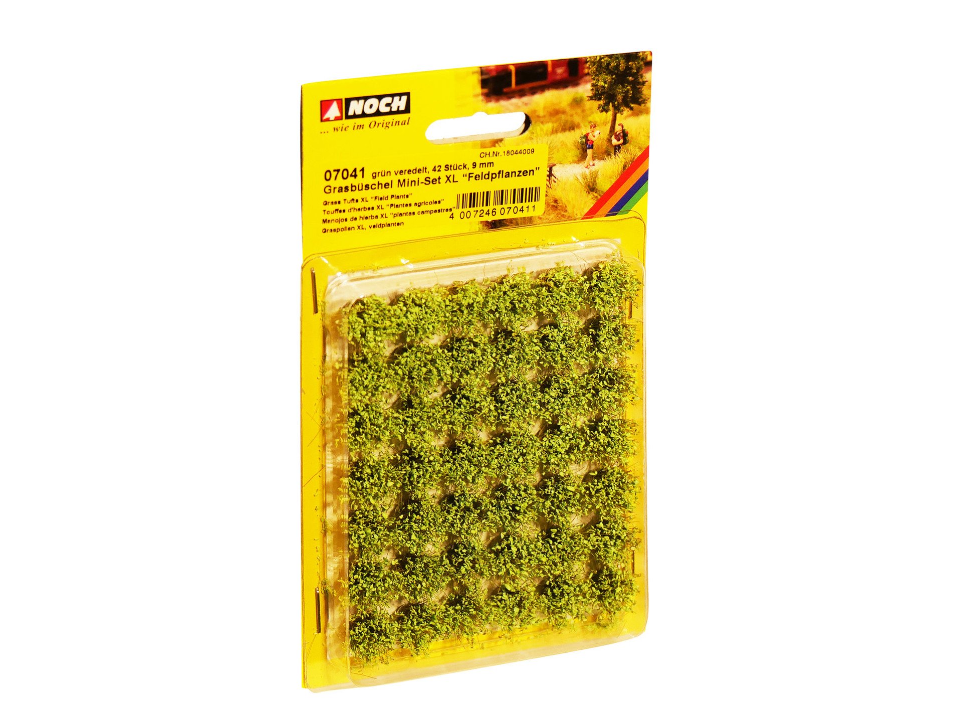Grasbüschel Mini Set XL Feldpflanzen, grün veredelt, 42 Stück, 9 mm