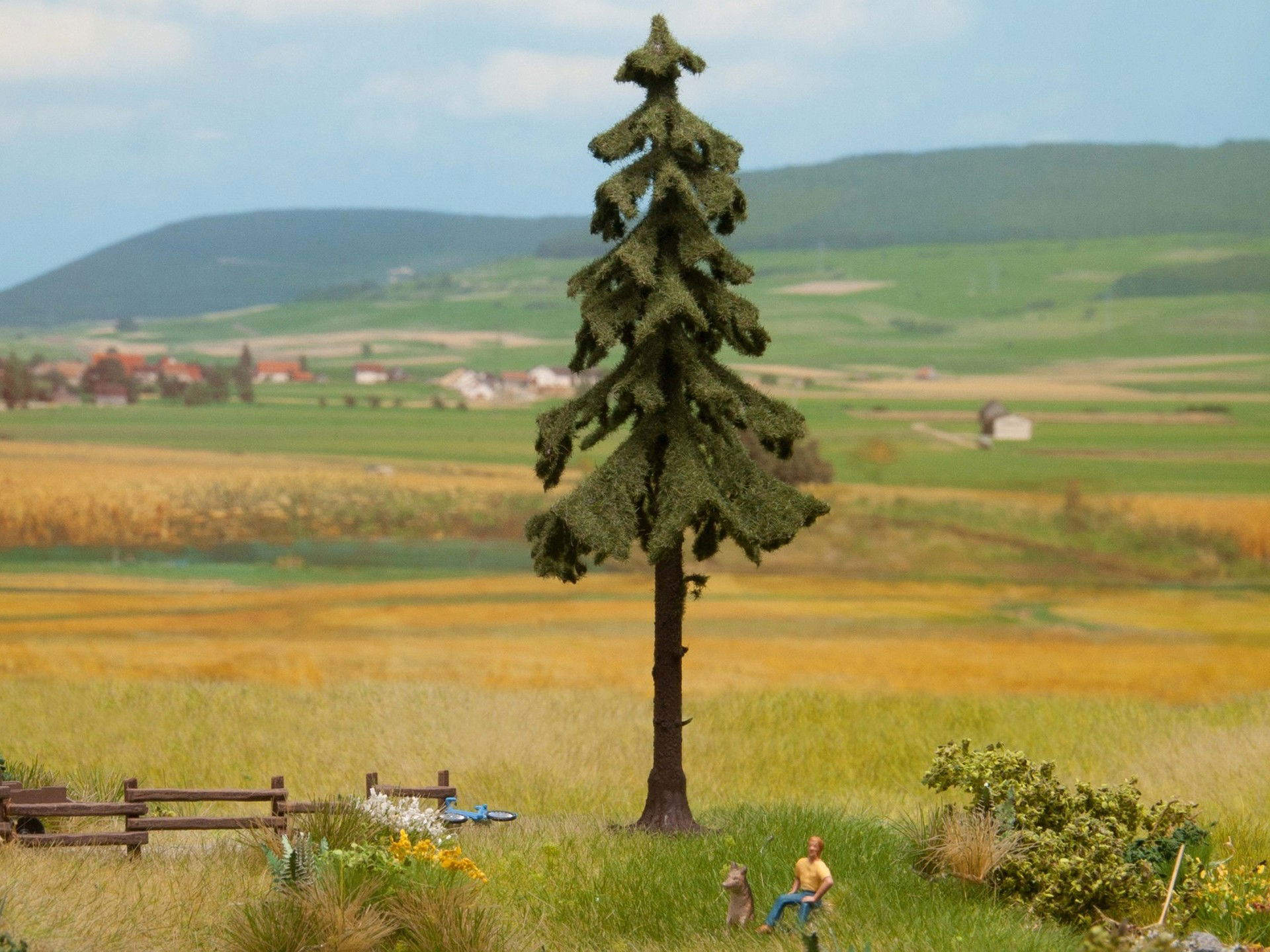 High Trunk Spruce Tree Hochstamm-Wetterfichte, 14,5 cm hoch