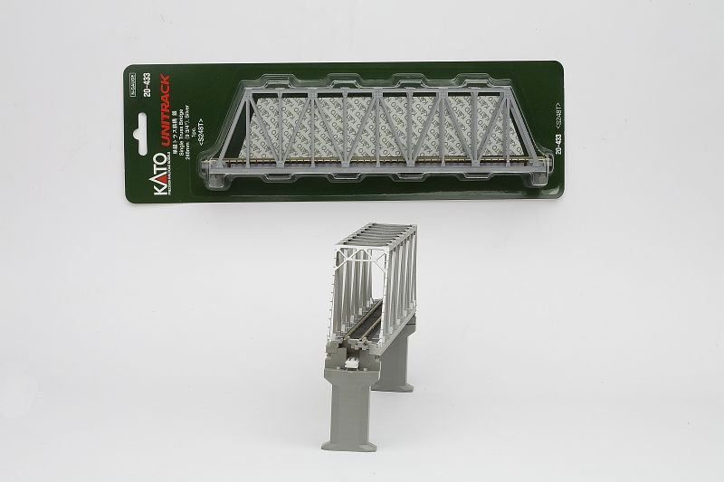 Kastenbrücke silber mit Gleis 248mm