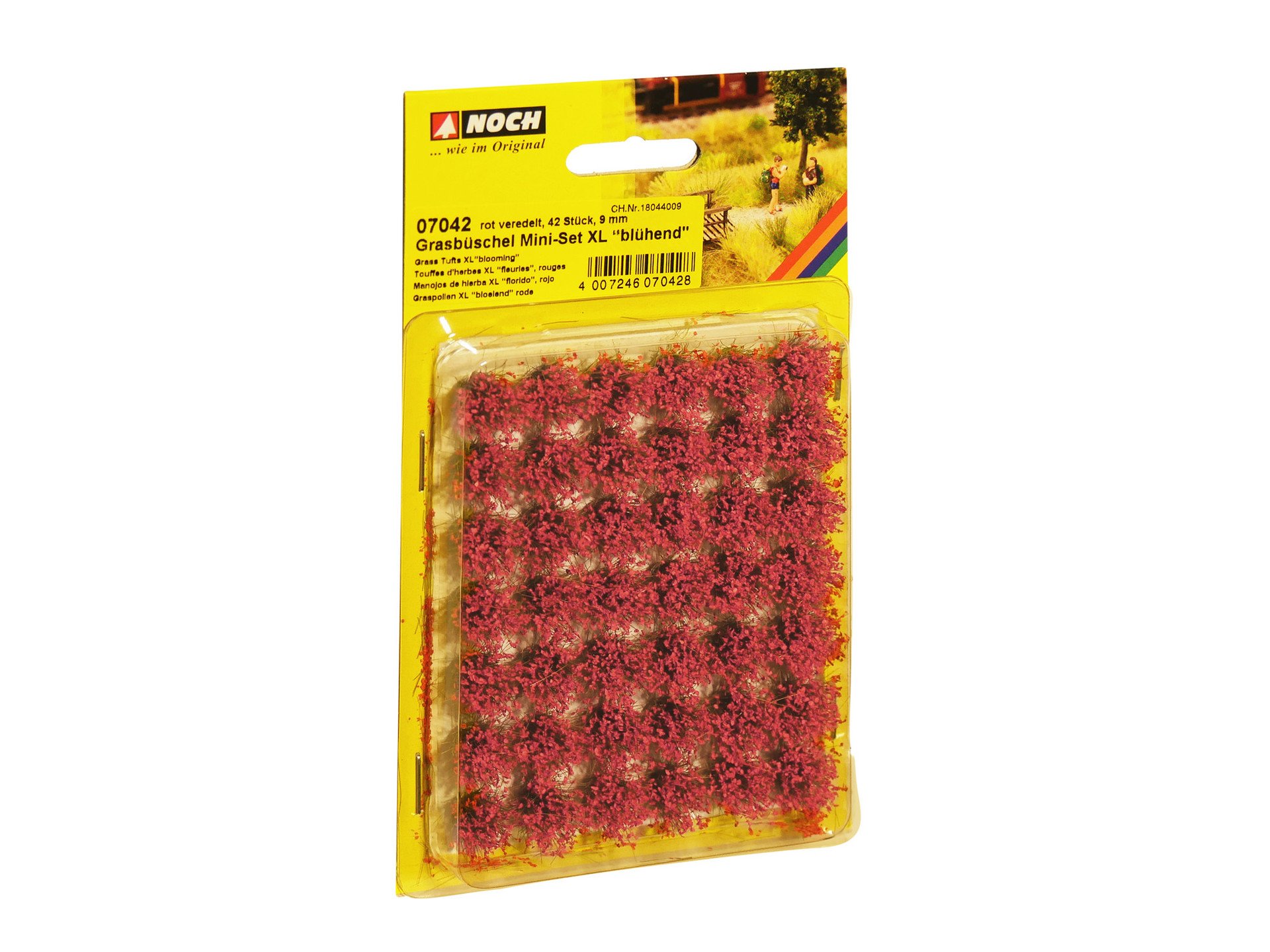 Grasbüschel Mini Set XL blühend, rot veredelt, 42 Stück, 9 mm