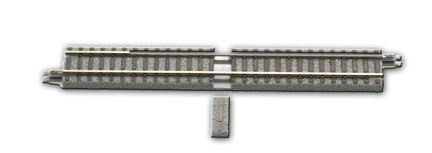 Gleis gerade, 110 mm, mit Anschlussblende Gleis gerade, 110 mm, mit Anschlussblende