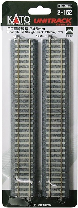 Gerades Gleis -Beton- 246 mm, 4 Stück