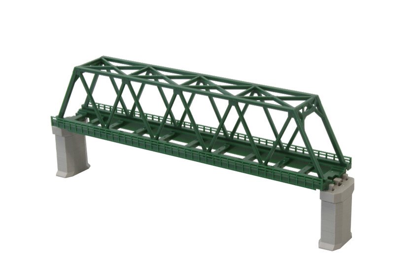 Kastenbrücke 1-gleisig, 220 mm, grün, ohne Gleis